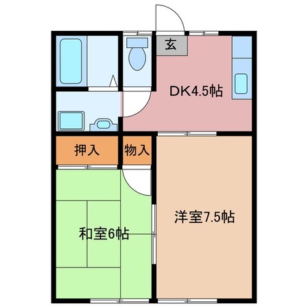 宮川駅 徒歩25分 1階の物件間取画像